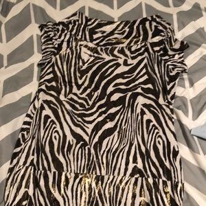 MUST SEE!!! Worn once, zebra tunic with cowlneck